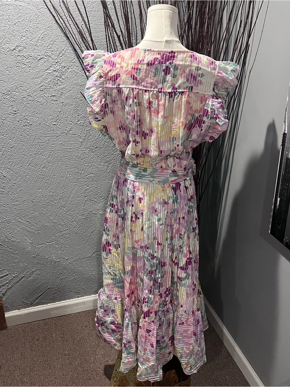 🌸NWOT KATE SPADE PAINTED FLORAL MIDI DRESS SIZE 14🌸 - Picture 4 of 7